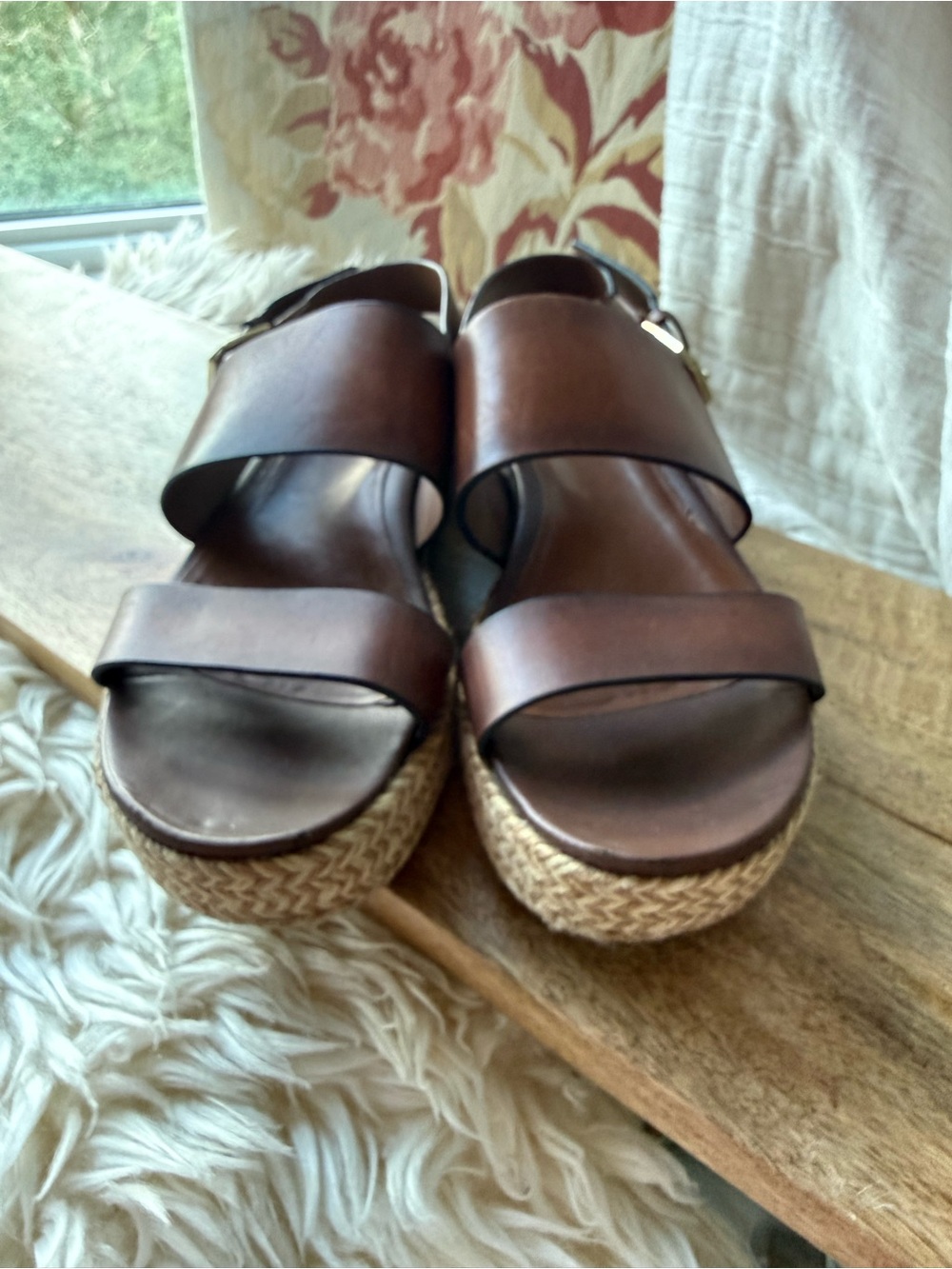 Naturalizer Jaycie Platform Sandals – Brown Leather - size 7.5
